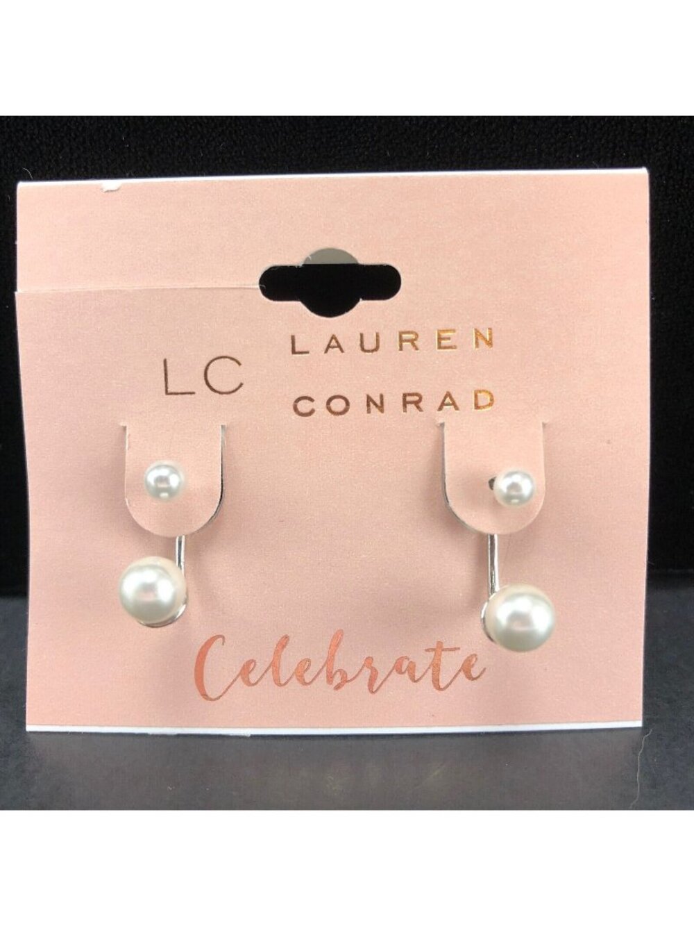 LC Lauren Conrad Earrings Silver-Tone Faux Pearl Ear Jackets
